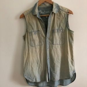 Madewell Sleeveless Chambray Top